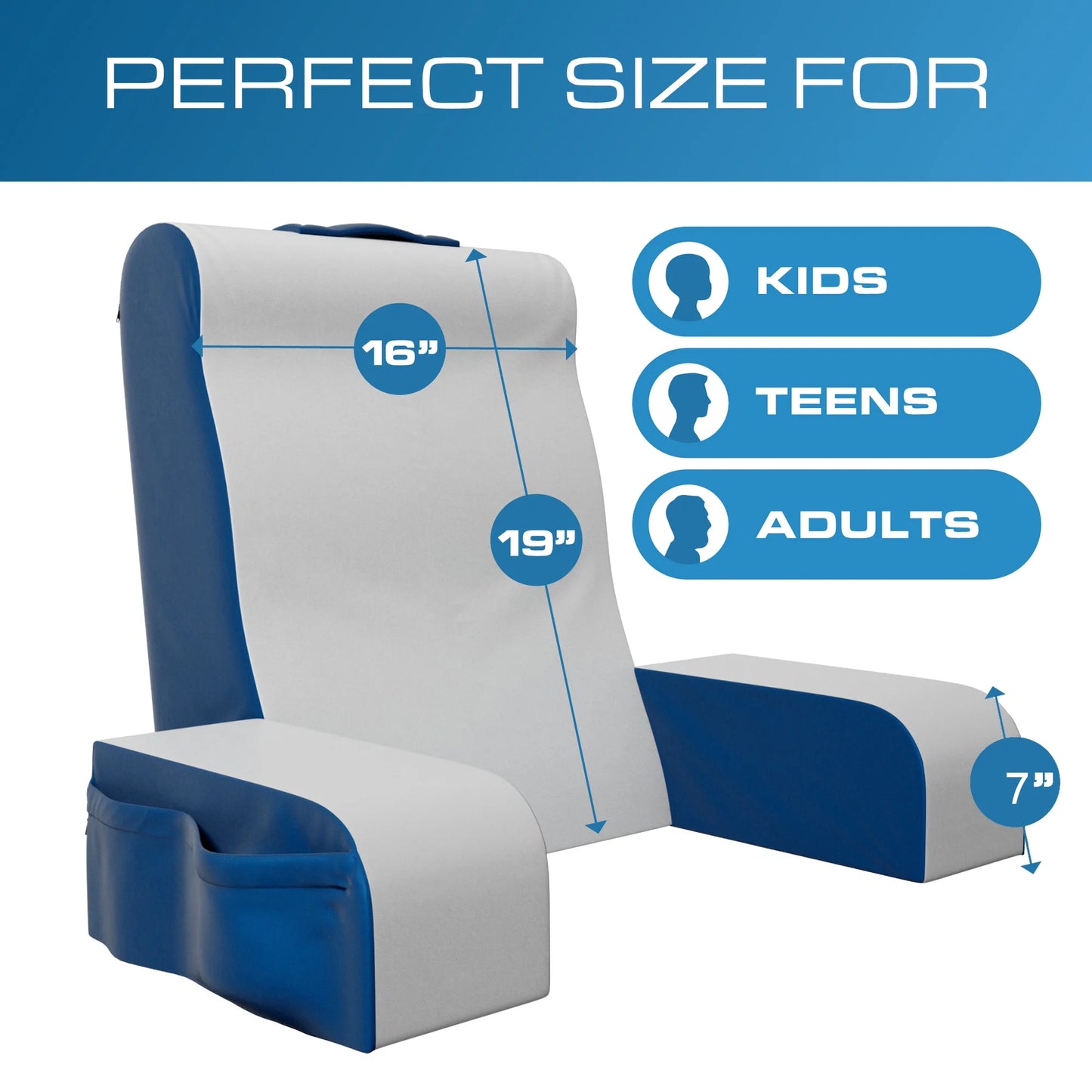 BedRest™ Premium Reading & Support Pillow – Solid Foam Backrest with Detachable Neck Roll, Plush Velvet Cover & Arm Support (19" Wedge)